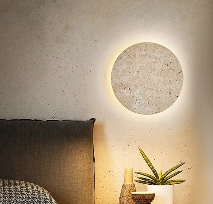 Yellow Stone Wall Clock Light