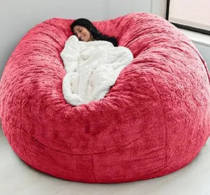 Giant 5ft Fluffy Faux Fur Bean Bag Cover