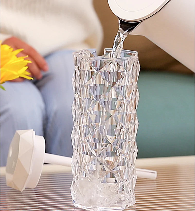 Crystal Lamp Air Humidifier – 2-in-1 Ultrasonic Humidifier & Ambient LED Light