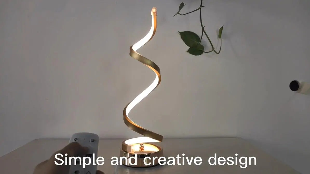 LED Spiral Curved Desk Lamp – Modern Lighting for Work and Relaxation