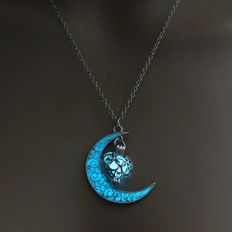 Glowing Pendant Necklaces Silver Plated Chain Necklaces