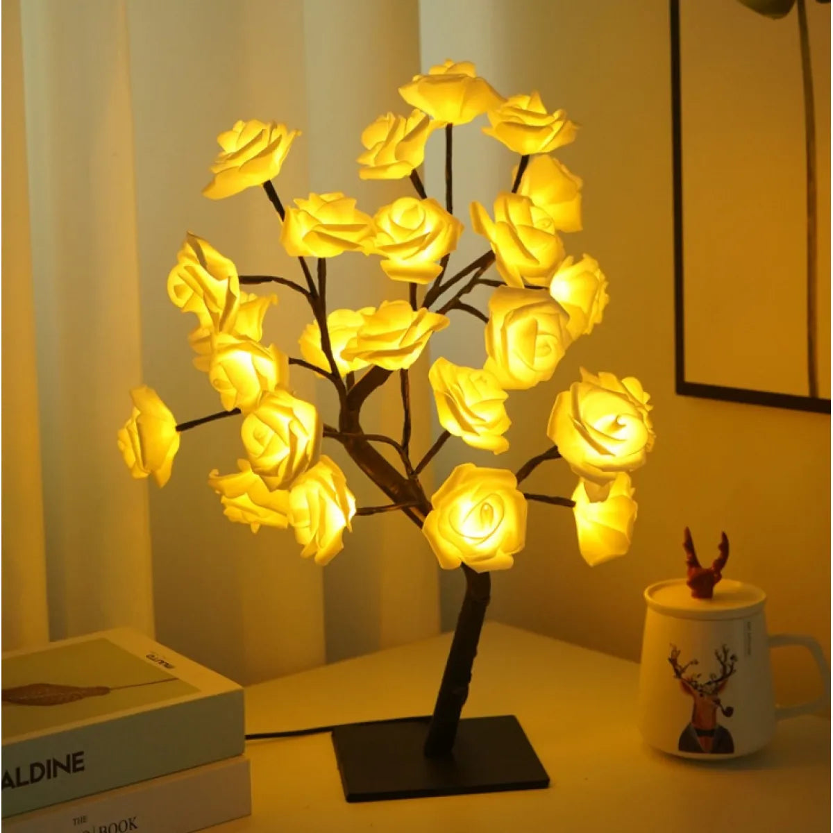 Bedroom Rose Tree Lamp – Elegant LED Blossom Light for Romantic Room Décor