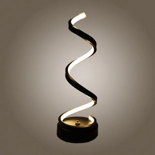 LED Spiral Curved Desk Lamp – Modern Lighting for Work and Relaxation