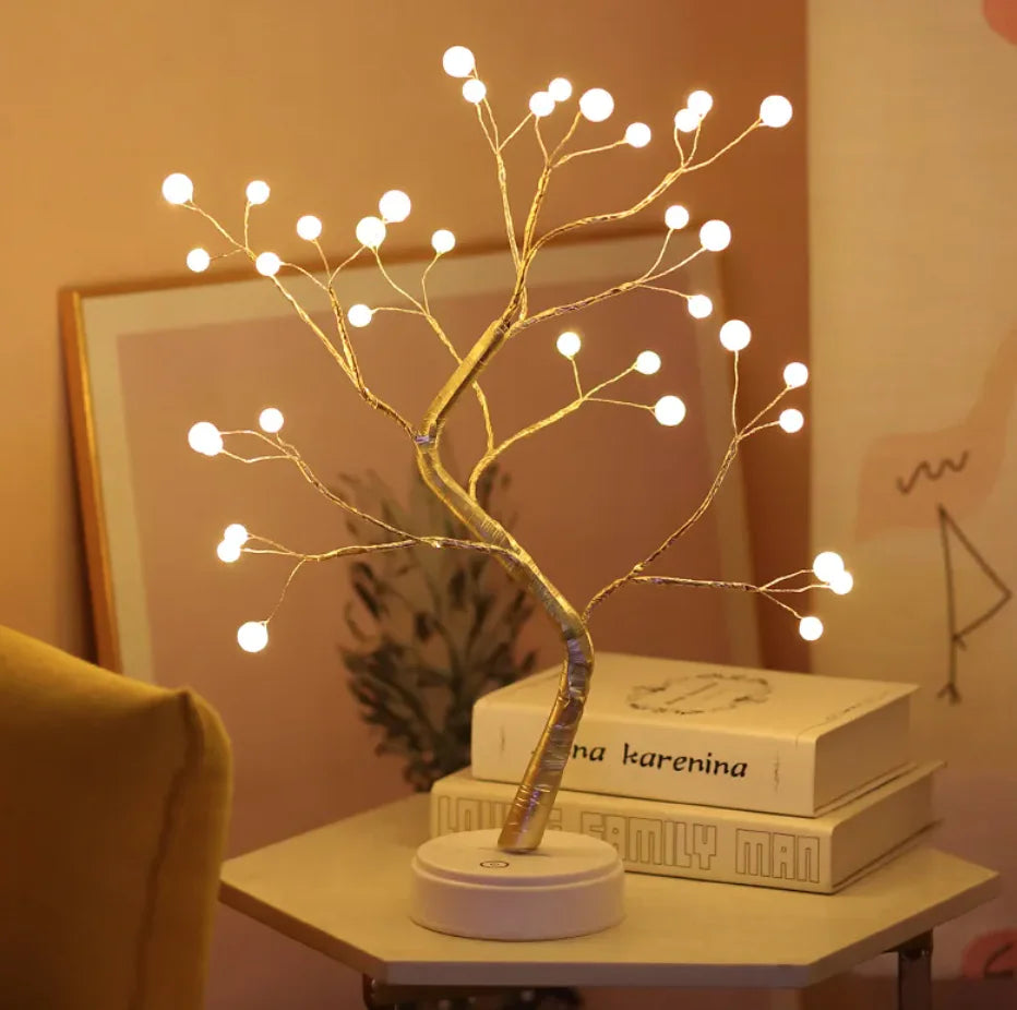 Pearl Star Tree Touch Night Light – Elegant LED Table Lamp for Cozy Ambiance