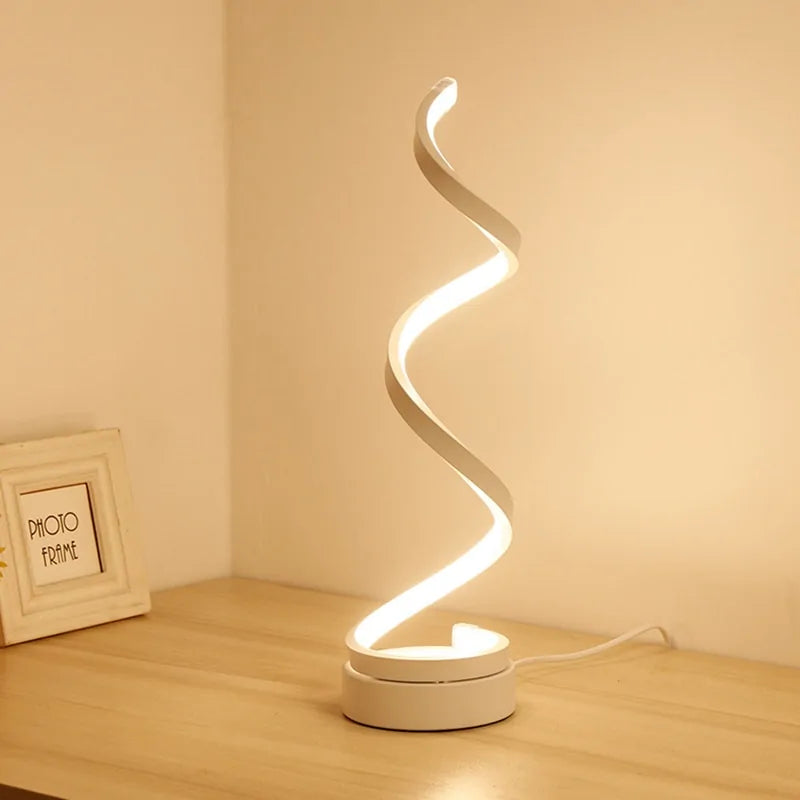 LED Spiral Curved Desk Lamp – Modern Lighting for Work and Relaxation