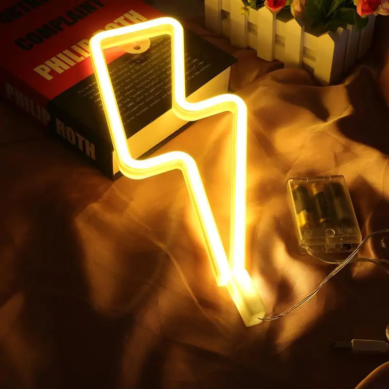 LED Neon Lightning USB Battery Sign